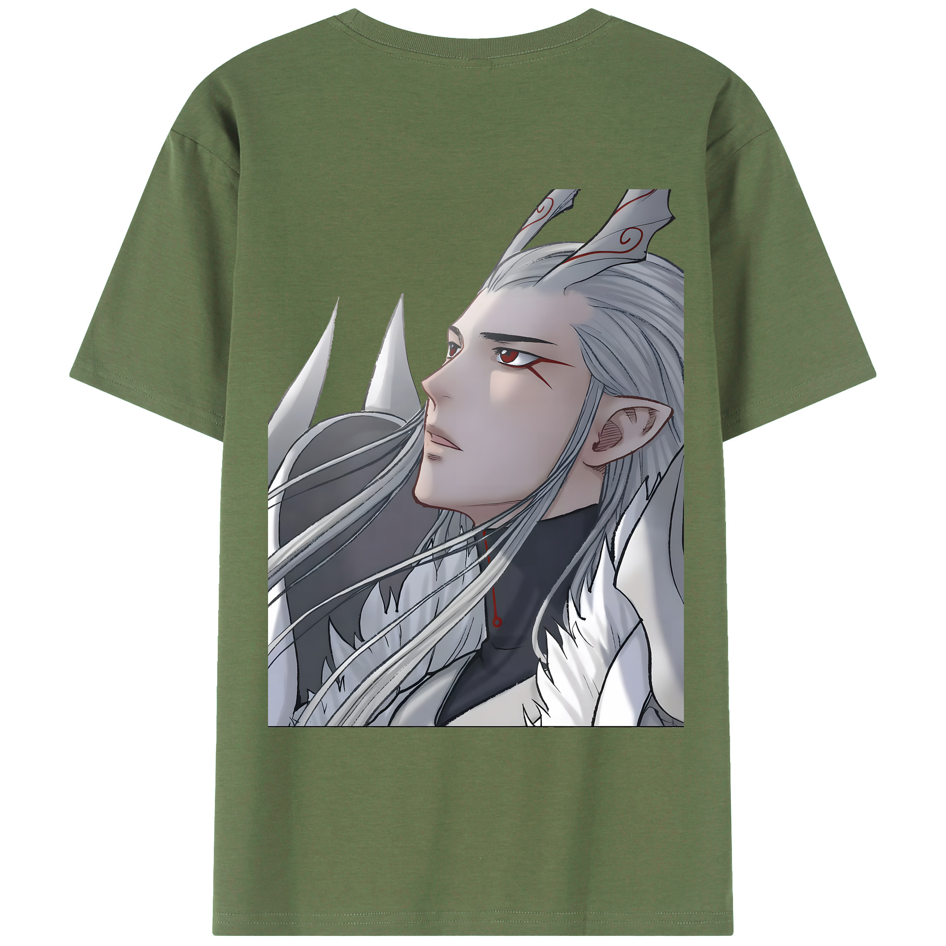 （画像用） Ne Zha 2 ナタ 魔童の大暴れ 綿100％ メンズ半袖Tシャツ（バックプリント） 通気性